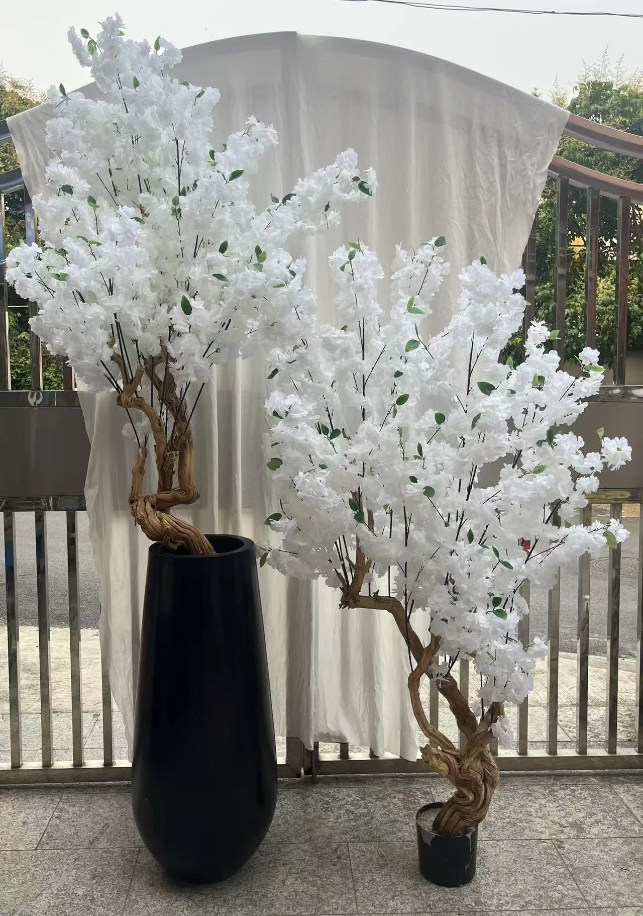 Faxu Durable Eye-Catching Simulated Rose Tree Artificial Flower 180CM Fabric Handmade High Simulation Plastic Pot Rectangular