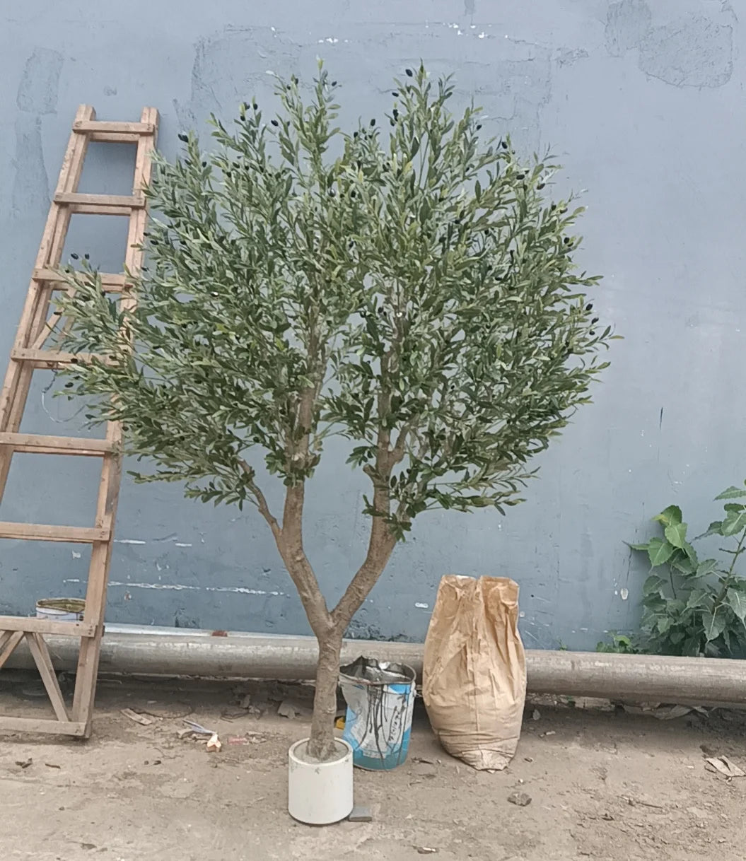 Large Artificial Olive Tree Interior Plastic Potted Plant Decor Stylish Plastic Decoration Tree