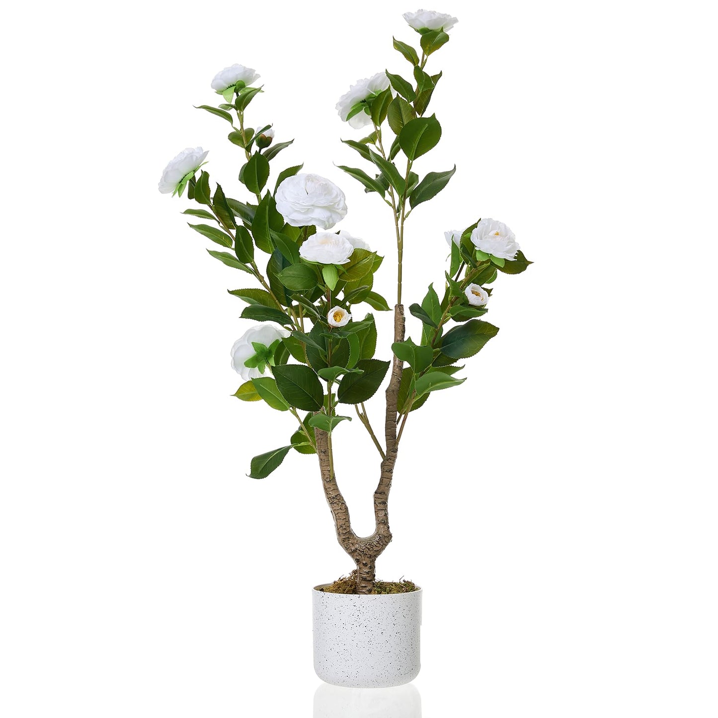 3FT Tall Artificial Trees, Fake Snake Plant with White Planter & 33 Realistic Leaves, Large Potted Artificial Sansevieria Mother in Law Tongue Plant, for Living Room Hallway Entryway