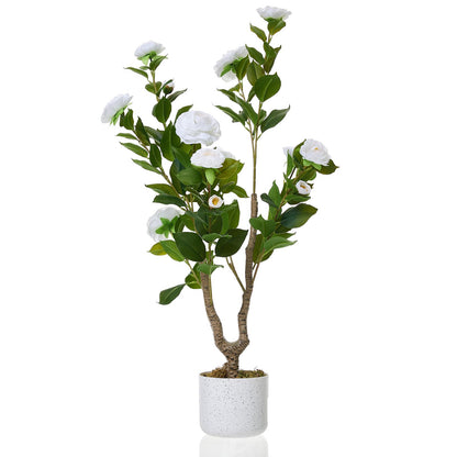 3FT Tall Artificial Trees, Fake Snake Plant with White Planter & 33 Realistic Leaves, Large Potted Artificial Sansevieria Mother in Law Tongue Plant, for Living Room Hallway Entryway