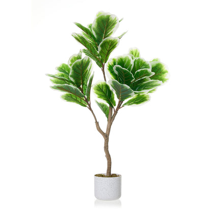 3FT Tall Artificial Trees, Fake Snake Plant with White Planter & 33 Realistic Leaves, Large Potted Artificial Sansevieria Mother in Law Tongue Plant, for Living Room Hallway Entryway