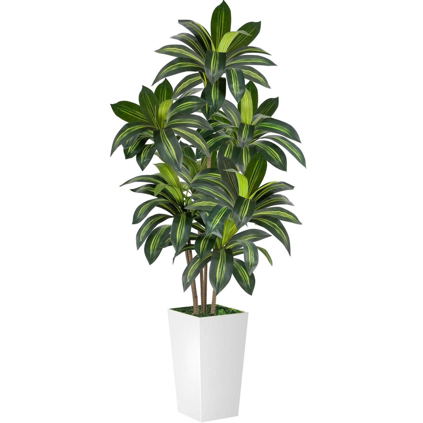 Artificial Dracaena Tree 5FT Tall, Faux Dracaena Tree Indoor, Fake Yucca Plant Potted, Tropical Floor Plant with Lifelike Leaves for Home Office Living Room Indoor Outdoor Decor