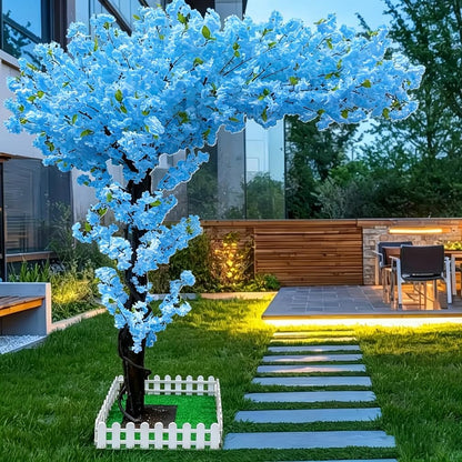 4FT Artificial Cherry Blossom Tree, Flower Trees Tall Artificial Plant, Faux Silk Plant in Pot for Home Room Porch Entryway Office Decorations Indoor Outdoor,Pink,