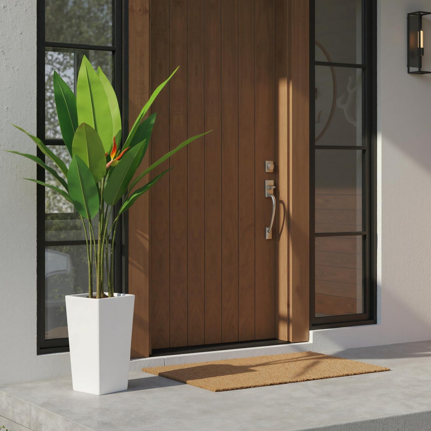 3FT Tall Artificial Trees, Fake Snake Plant with White Planter & 33 Realistic Leaves, Large Potted Artificial Sansevieria Mother in Law Tongue Plant, for Living Room Hallway Entryway