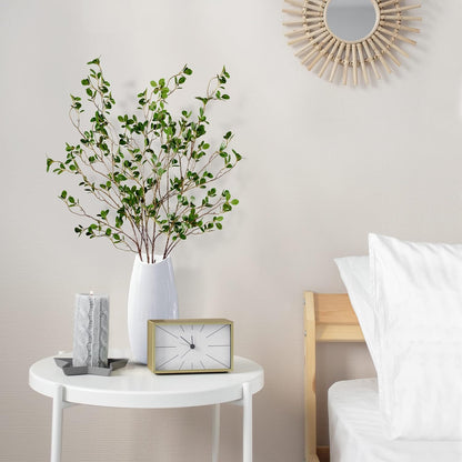 Sggvecsy 43’’ 4Pcs Artificial Ficus Branches Faux Leaf Spray Green Eucalyptus Branches Artificial Greenery Stems Fake Ficus Twig Plants for Home Office Wedding Vase Filler Shop Decoration