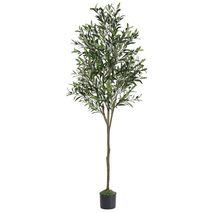 Alupssuc 6ft Olive Tree Artificial Indoor, Fake Tree Potted Faux Olive Trees with Lifelike Fruits and Realistic Leaves, Artificial Plants Indoor Fake Plants for Modern Home Office Living Room Decor