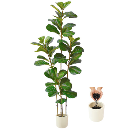 Warmplants Artificial Lemon Tree, 5ft Tall Fake Lemon Silk Plant with White Planter, Faux Lemon Plastic Fruit Tree for Indoor Home Decor Office Garden