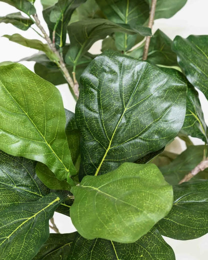 Artificial Fiddle Leaf Fig Tree 6FT - Large Fake Trees with White Planter, Tall Faux Ficus Lyrata Tree Floor Plants for Indoor Home Decor Office Living Room Housewarming Gift, 1Pack
