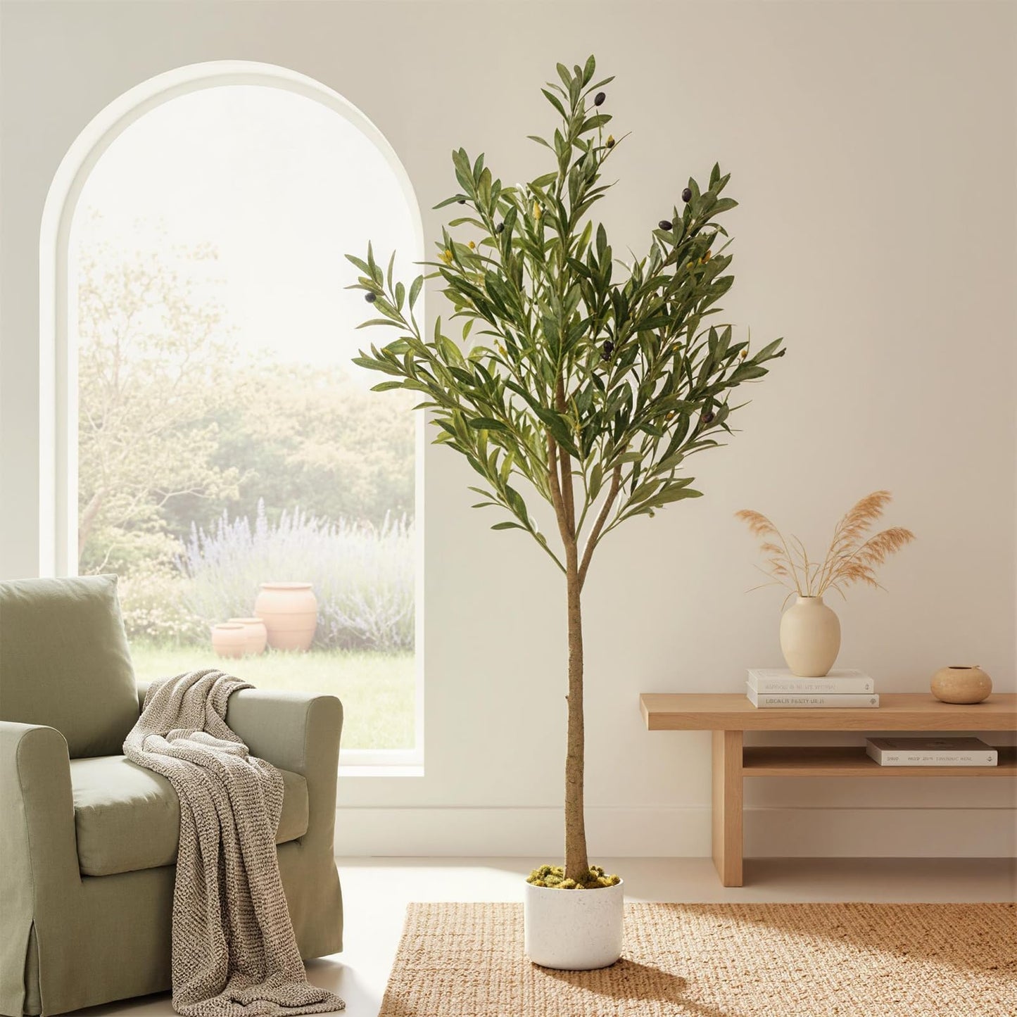 3FT Tall Artificial Trees, Fake Snake Plant with White Planter & 33 Realistic Leaves, Large Potted Artificial Sansevieria Mother in Law Tongue Plant, for Living Room Hallway Entryway