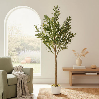3FT Tall Artificial Trees, Fake Snake Plant with White Planter & 33 Realistic Leaves, Large Potted Artificial Sansevieria Mother in Law Tongue Plant, for Living Room Hallway Entryway