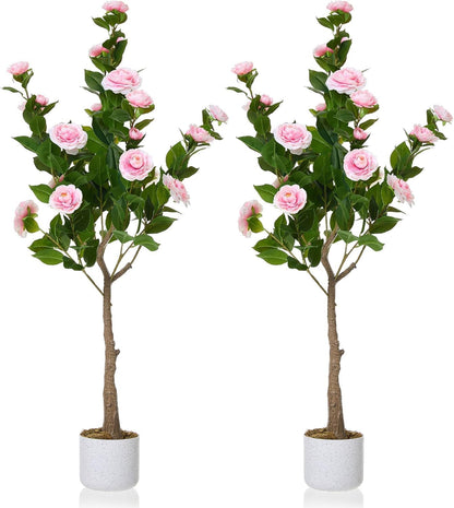3FT Tall Artificial Trees, Fake Snake Plant with White Planter & 33 Realistic Leaves, Large Potted Artificial Sansevieria Mother in Law Tongue Plant, for Living Room Hallway Entryway