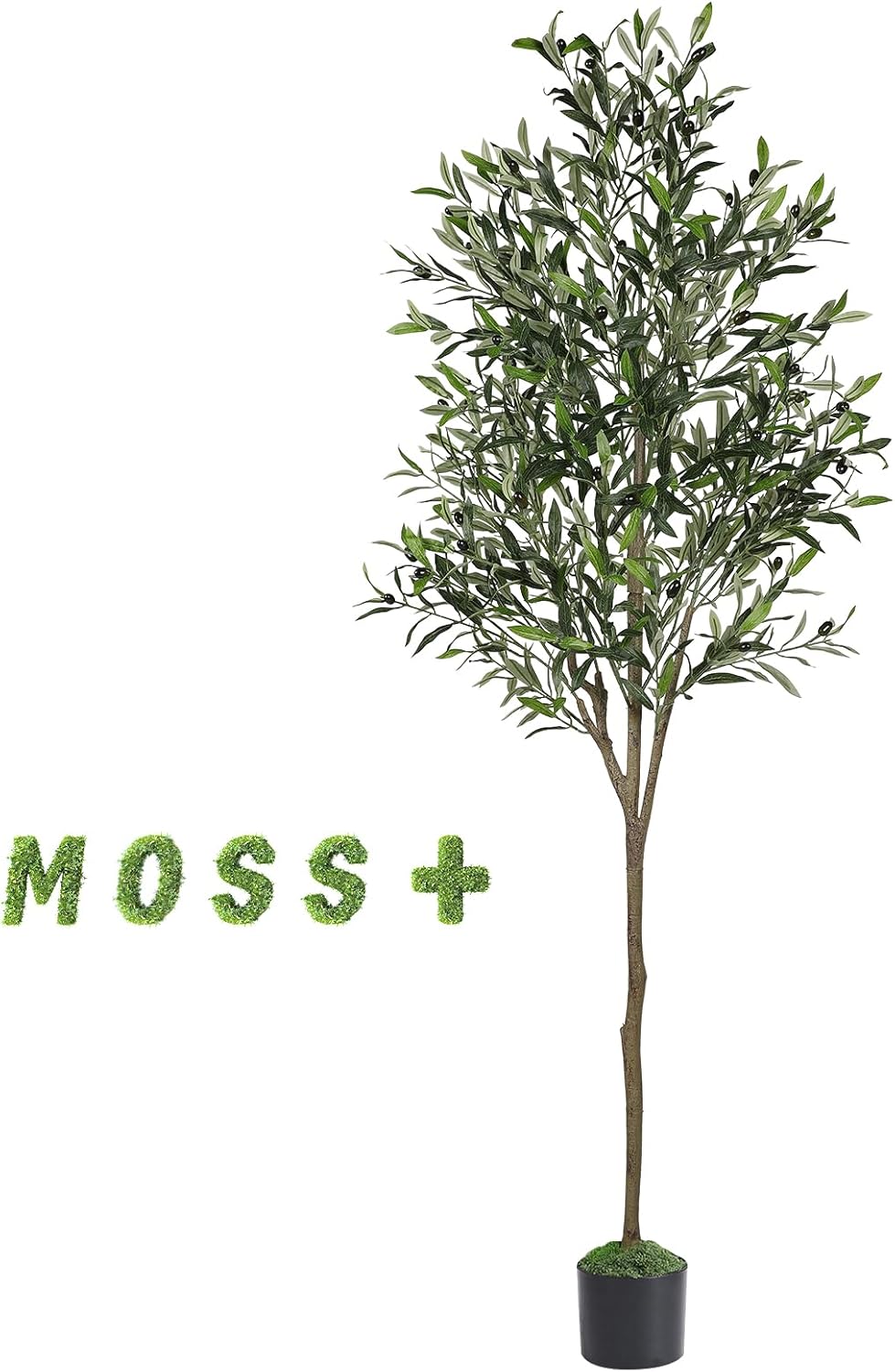 Alupssuc 6ft Olive Tree Artificial Indoor, Fake Tree Potted Faux Olive Trees with Lifelike Fruits and Realistic Leaves, Artificial Plants Indoor Fake Plants for Modern Home Office Living Room Decor