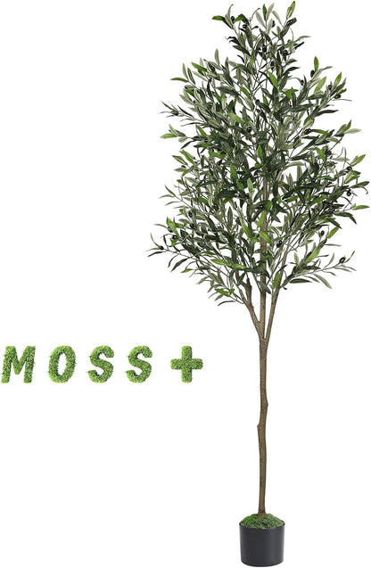 Alupssuc 6ft Olive Tree Artificial Indoor, Fake Tree Potted Faux Olive Trees with Lifelike Fruits and Realistic Leaves, Artificial Plants Indoor Fake Plants for Modern Home Office Living Room Decor