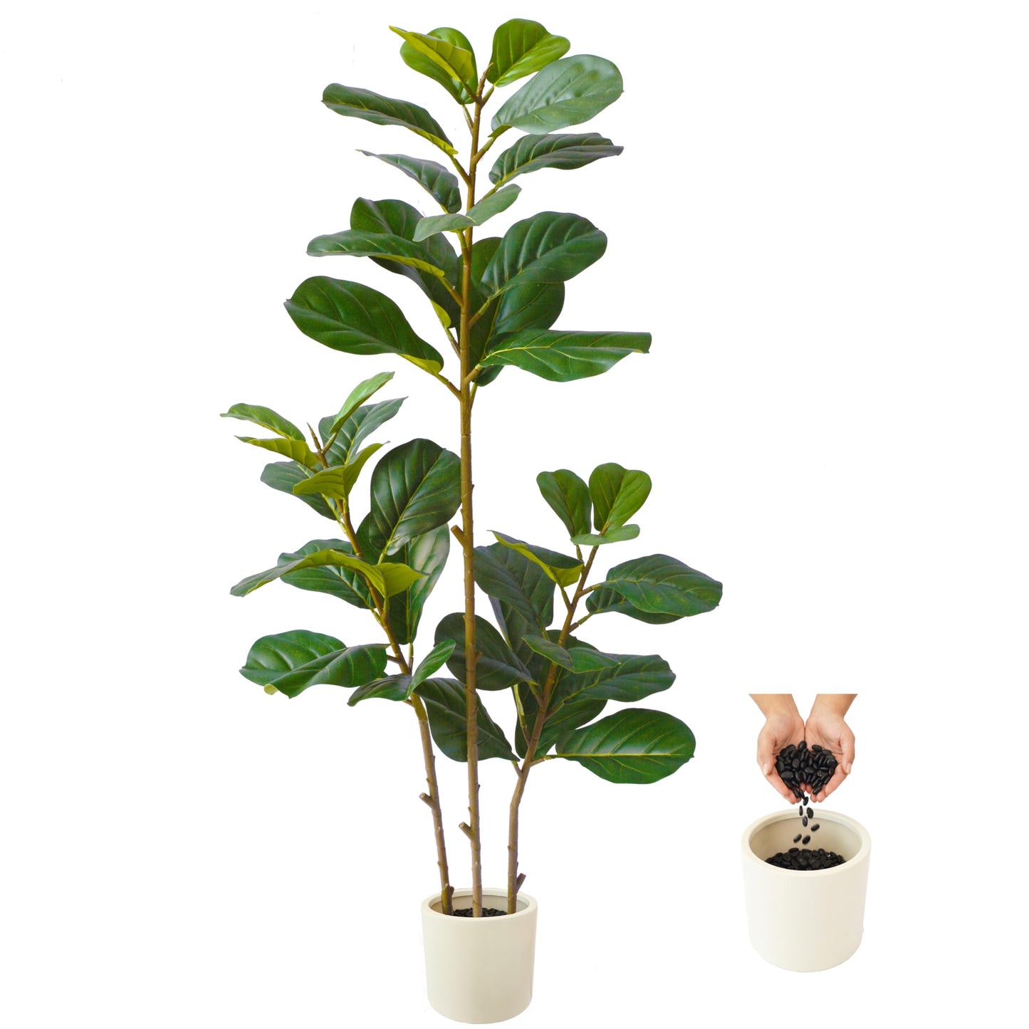 Warmplants Artificial Lemon Tree, 5ft Tall Fake Lemon Silk Plant with White Planter, Faux Lemon Plastic Fruit Tree for Indoor Home Decor Office Garden