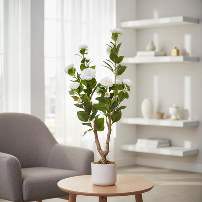 3FT Tall Artificial Trees, Fake Snake Plant with White Planter & 33 Realistic Leaves, Large Potted Artificial Sansevieria Mother in Law Tongue Plant, for Living Room Hallway Entryway