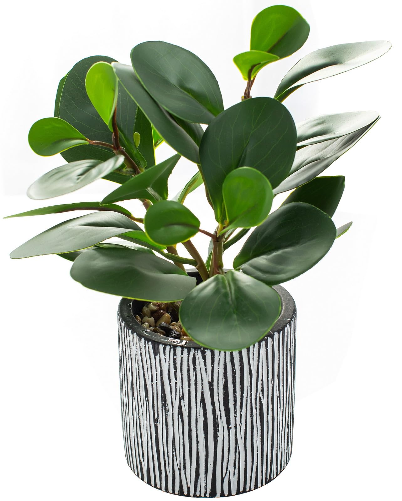 AlphaAcc Artificial Plants Decor Greenery Fake Succulents Indoor Potted Fake Plant with Rustic Black Clay Planter for Home Decor Farmhouse Room Bathroom Bedroom Kitchen Office Table Decor
