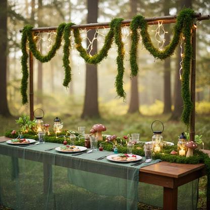 47inch Artificial Moss Vines Fake Bendable Climbing Vines for Reptile Tank Accessories Hanging Moss Ropes Jungle Green for Garden Landscape Halloween Decor