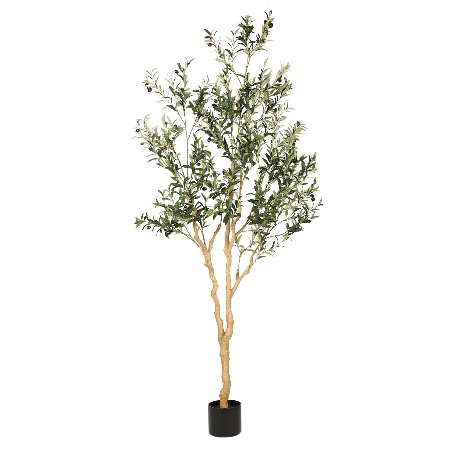 Realead 6ft Artificial Olive Tree, Tall Faux Olive Tree Plants, Fake Potted Olive Silk Tree with Branches and Fruits, Artificial Trees for Modern Home Office Living Room Floor Decor Indoor (72in)