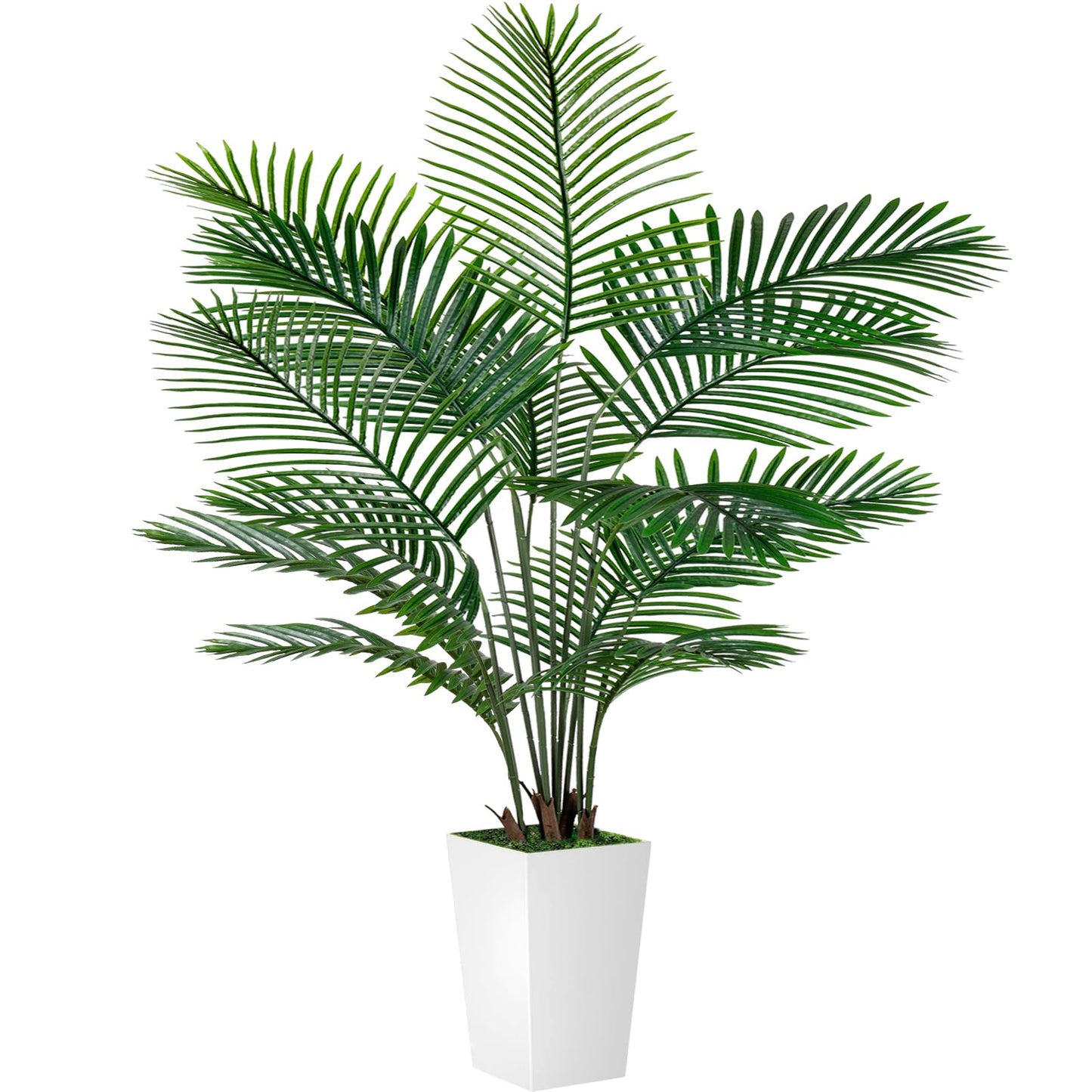 VIVATREES Palm Tree 6FT Artificial, 72in Tall Faux Palm Tree with 15.7 White Planter, Fake Potted Tree for Indoor & Outdoor Home Office Decor