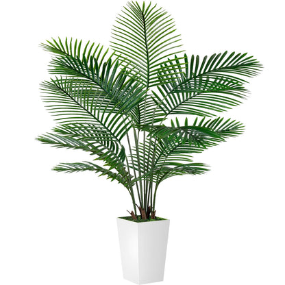 VIVATREES Palm Tree 6FT Artificial, 72in Tall Faux Palm Tree with 15.7 White Planter, Fake Potted Tree for Indoor & Outdoor Home Office Decor