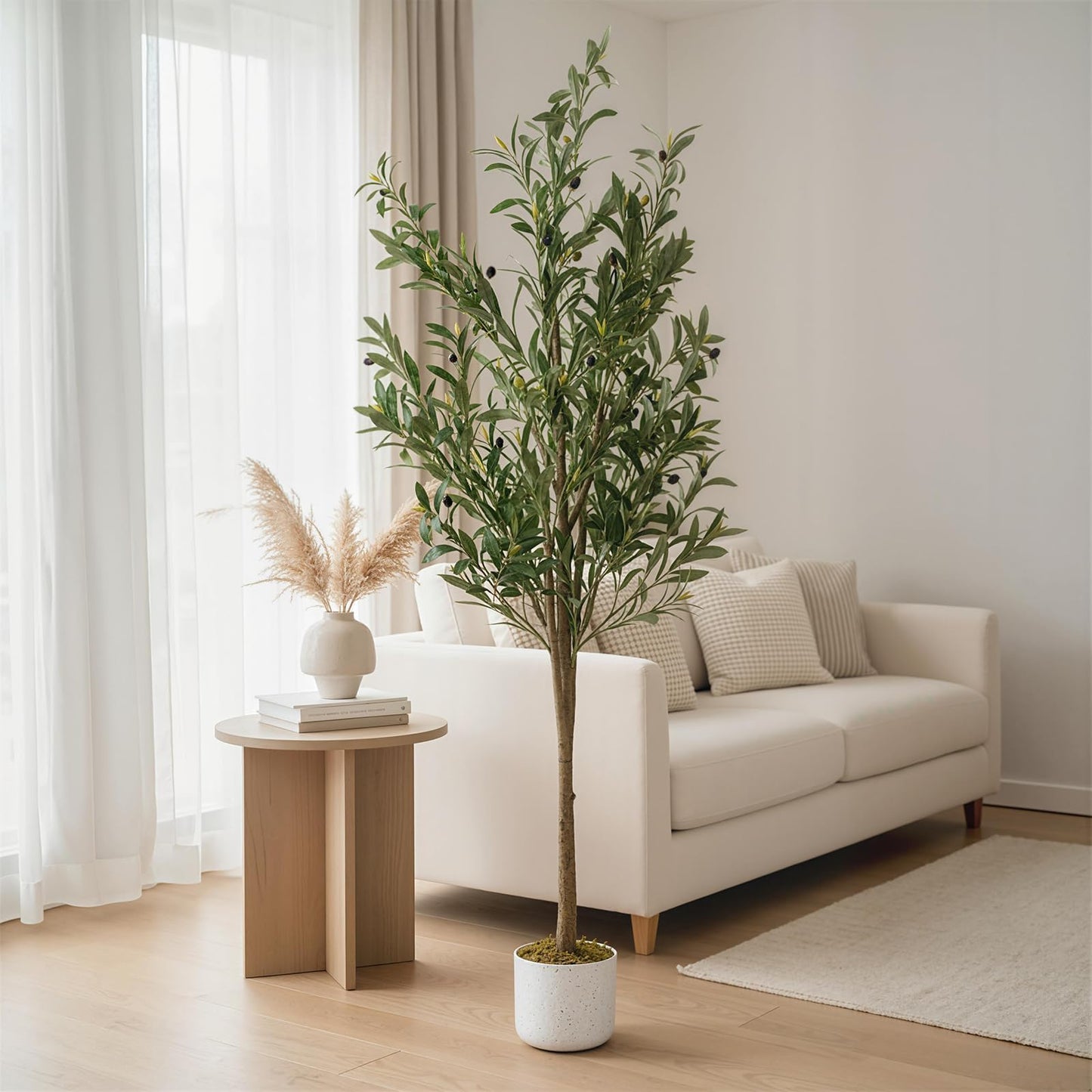 3FT Tall Artificial Trees, Fake Snake Plant with White Planter & 33 Realistic Leaves, Large Potted Artificial Sansevieria Mother in Law Tongue Plant, for Living Room Hallway Entryway