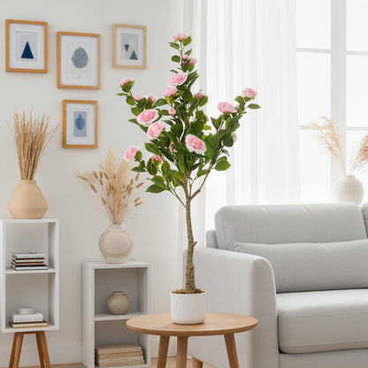3FT Tall Artificial Trees, Fake Snake Plant with White Planter & 33 Realistic Leaves, Large Potted Artificial Sansevieria Mother in Law Tongue Plant, for Living Room Hallway Entryway