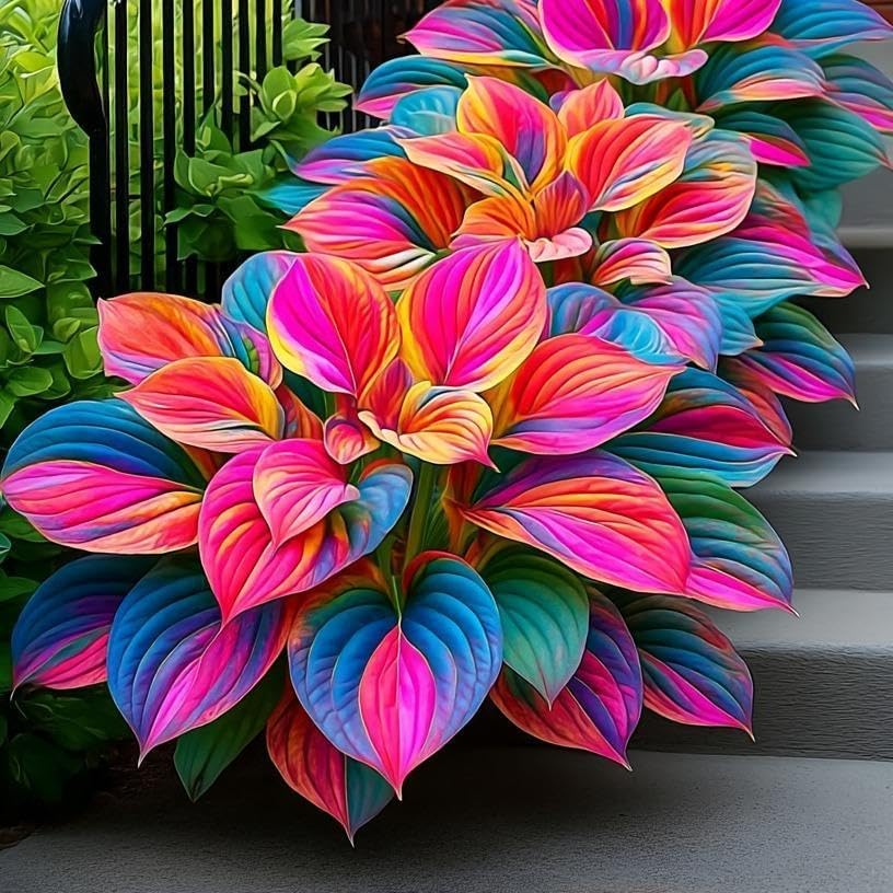 2pcs Hosta Bulb Flowers Shape Decorative Shade Landscapes with Smooth Leaf Texture Appeal (Black)