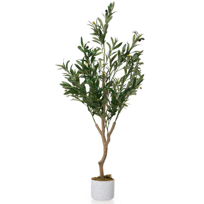 3FT Tall Artificial Trees, Fake Snake Plant with White Planter & 33 Realistic Leaves, Large Potted Artificial Sansevieria Mother in Law Tongue Plant, for Living Room Hallway Entryway