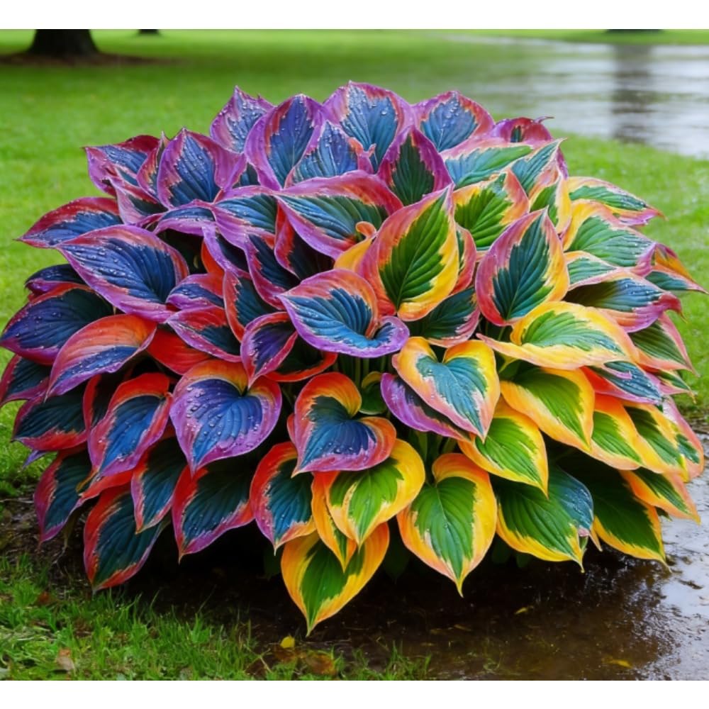 2pcs Hosta Bulb Flowers Shape Decorative Shade Landscapes with Smooth Leaf Texture Appeal (Black)