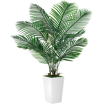 VIVATREES Palm Tree 6FT Artificial, 72in Tall Faux Palm Tree with 15.7 White Planter, Fake Potted Tree for Indoor & Outdoor Home Office Decor