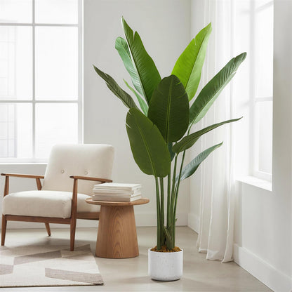 3FT Tall Artificial Trees, Fake Snake Plant with White Planter & 33 Realistic Leaves, Large Potted Artificial Sansevieria Mother in Law Tongue Plant, for Living Room Hallway Entryway