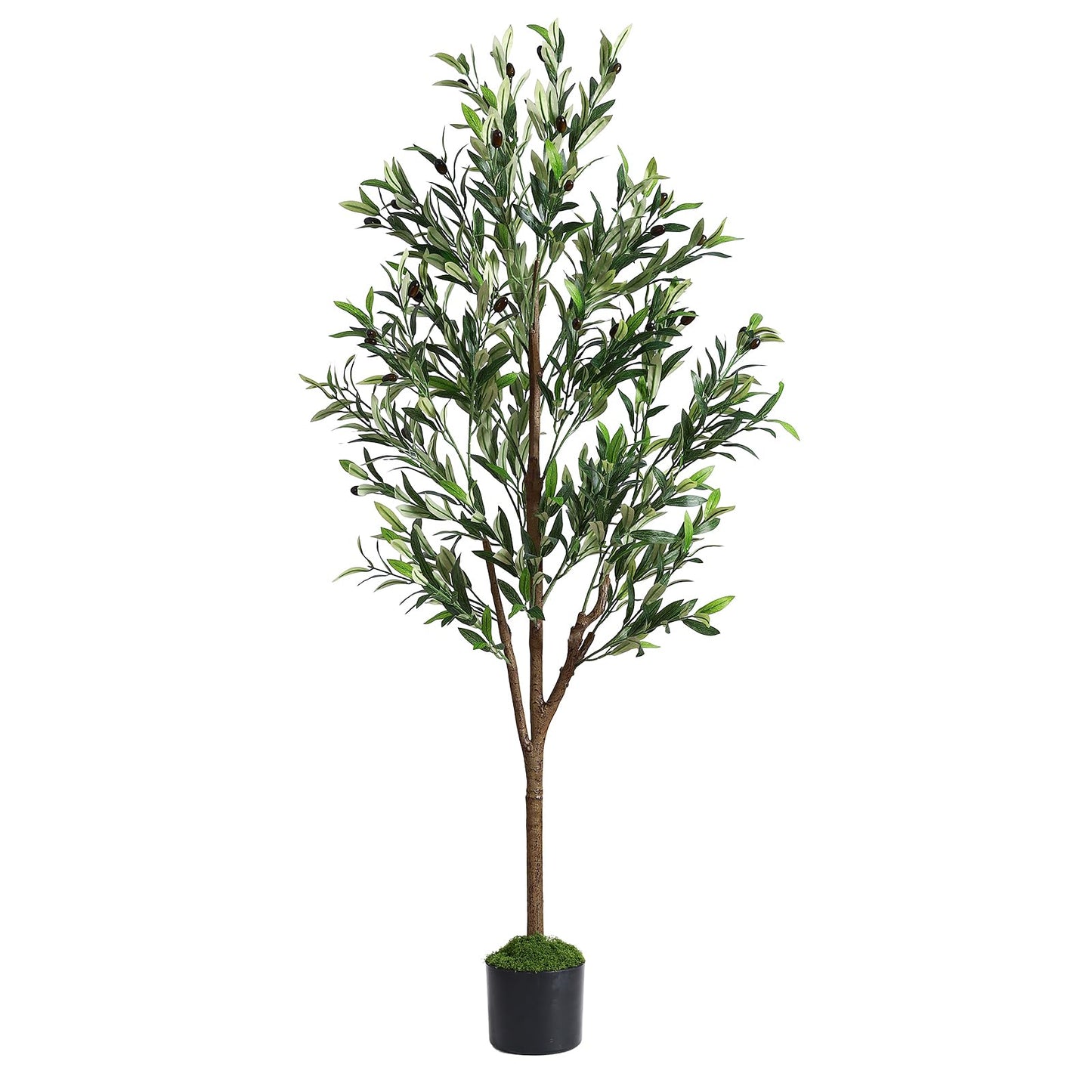 Alupssuc 6ft Olive Tree Artificial Indoor, Fake Tree Potted Faux Olive Trees with Lifelike Fruits and Realistic Leaves, Artificial Plants Indoor Fake Plants for Modern Home Office Living Room Decor