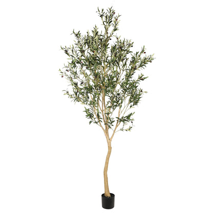 Realead 6ft Artificial Olive Tree, Tall Faux Olive Tree Plants, Fake Potted Olive Silk Tree with Branches and Fruits, Artificial Trees for Modern Home Office Living Room Floor Decor Indoor (72in)