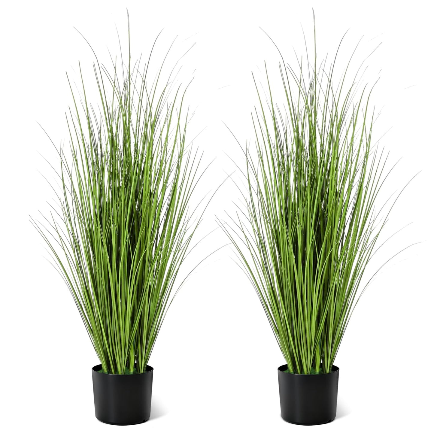 Jexine 4 Pieces Tall Artificial Grass Plant Potted Artificial Greenery Floor Plants Fake Pampas Grass Tall in Pot for Housewarming Gift House Garden Bathroom Lobby Indoor Outdoor (Green,3 ft)