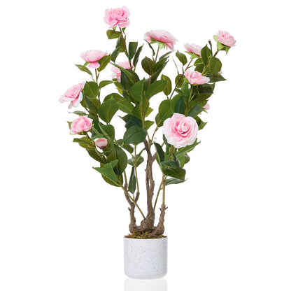 3FT Tall Artificial Trees, Fake Snake Plant with White Planter & 33 Realistic Leaves, Large Potted Artificial Sansevieria Mother in Law Tongue Plant, for Living Room Hallway Entryway