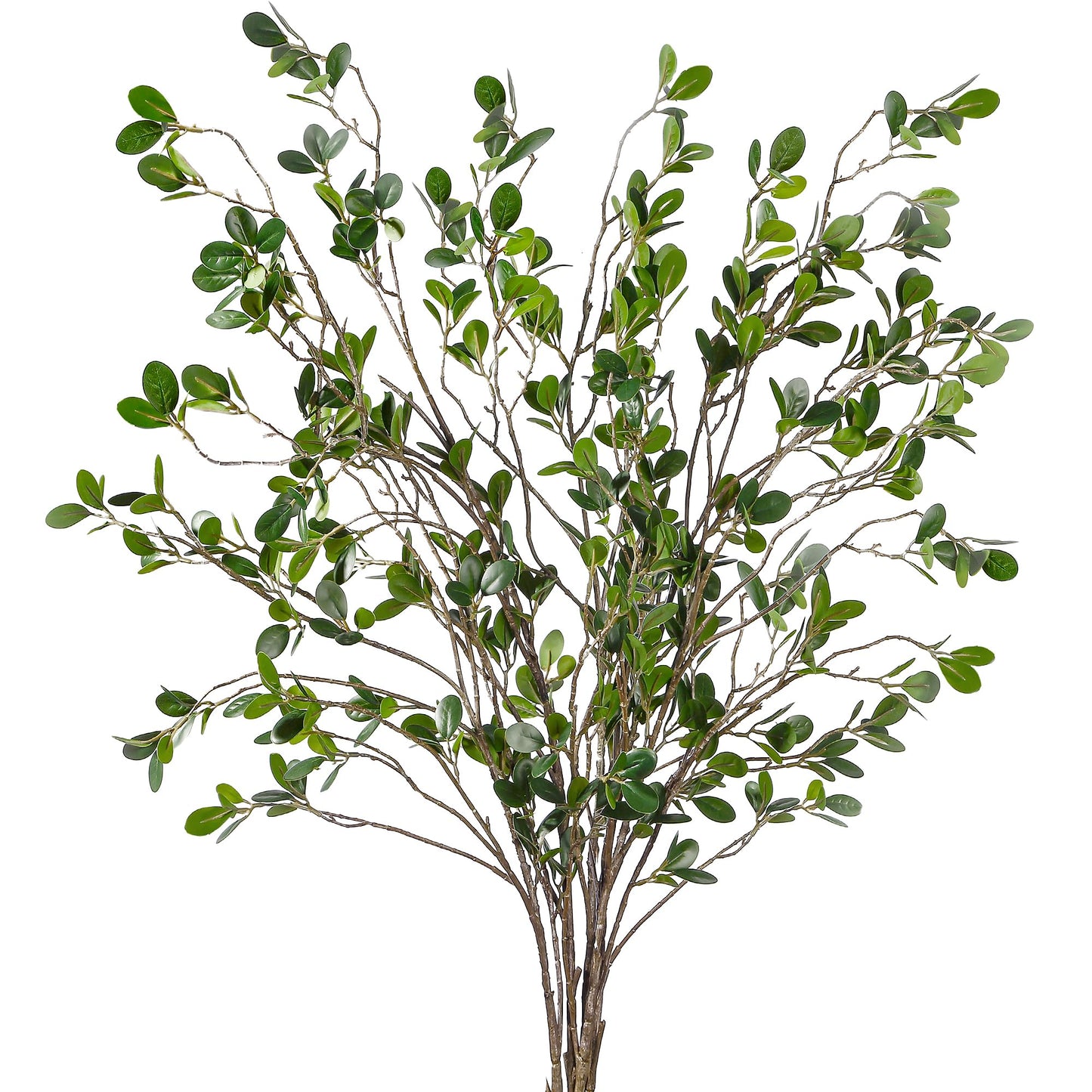 Sggvecsy 43’’ 4Pcs Artificial Ficus Branches Faux Leaf Spray Green Eucalyptus Branches Artificial Greenery Stems Fake Ficus Twig Plants for Home Office Wedding Vase Filler Shop Decoration