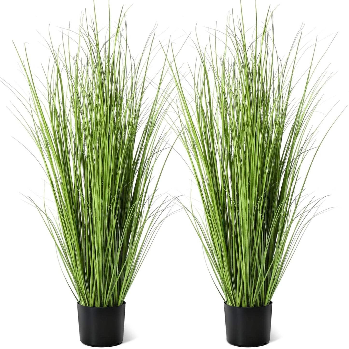 Jexine 4 Pieces Tall Artificial Grass Plant Potted Artificial Greenery Floor Plants Fake Pampas Grass Tall in Pot for Housewarming Gift House Garden Bathroom Lobby Indoor Outdoor (Green,3 ft)