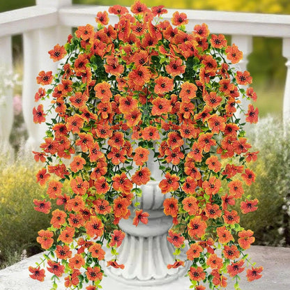 20 Pcs Artificial Plants Outdoor Fake Grass UV Resistant Faux Outdoor Plant, Artificial Greenery Stems Bushes Fake Plants for Spring Summer Fall Decor Fake Mums Fall Flowers Garden Home Decor, Red