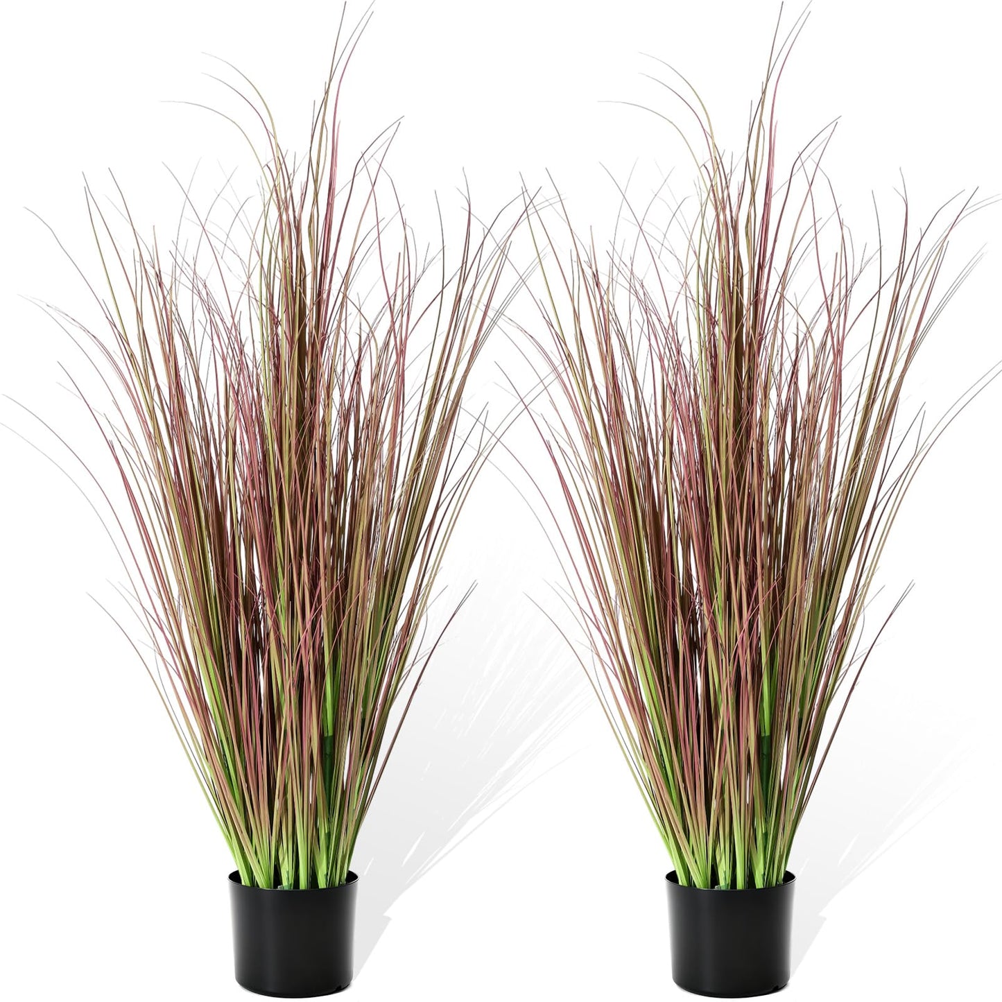 Jexine 4 Pieces Tall Artificial Grass Plant Potted Artificial Greenery Floor Plants Fake Pampas Grass Tall in Pot for Housewarming Gift House Garden Bathroom Lobby Indoor Outdoor (Green,3 ft)
