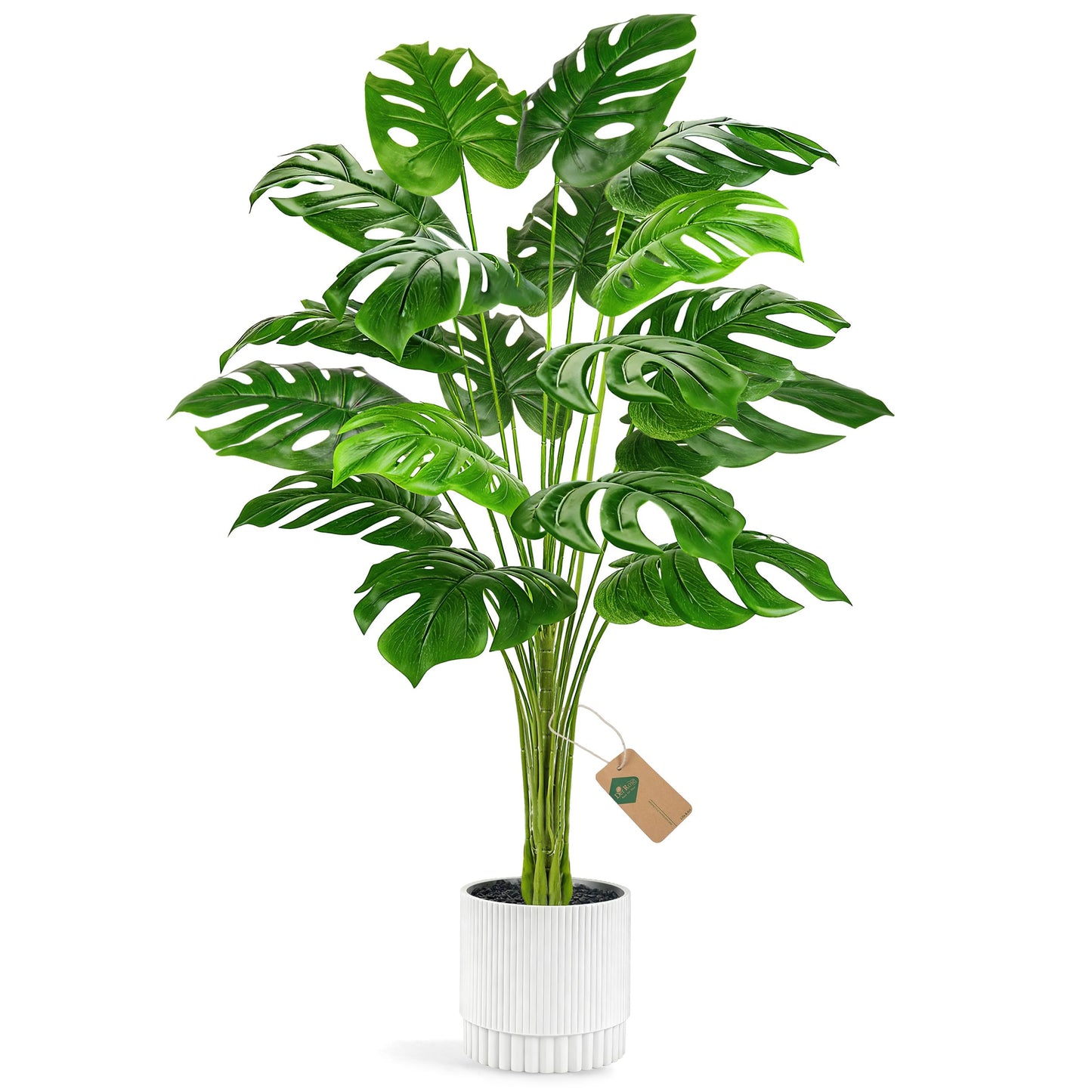 Der Rose 28" Fake Plants Large Artificial Monstera Faux Potted Plants Indoor Tall for Outdoor Living Room House Floor Front Porch Tree Decor