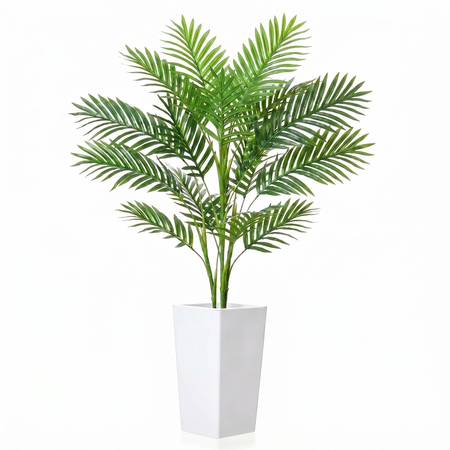 3FT Tall Artificial Trees, Fake Snake Plant with White Planter & 33 Realistic Leaves, Large Potted Artificial Sansevieria Mother in Law Tongue Plant, for Living Room Hallway Entryway