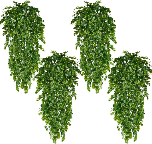 4Pcs Fake Hanging Plants Faux Greenery for Outdoor Planters Wall Plants Hanging Plants Artificial Decor Trailing Plants for Indoor Outdoor Plants Decor