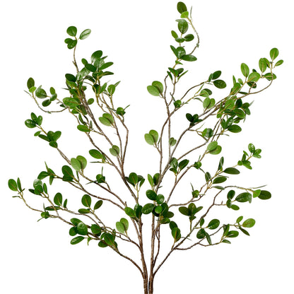 Sggvecsy 43’’ 4Pcs Artificial Ficus Branches Faux Leaf Spray Green Eucalyptus Branches Artificial Greenery Stems Fake Ficus Twig Plants for Home Office Wedding Vase Filler Shop Decoration