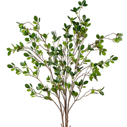 Sggvecsy 43’’ 4Pcs Artificial Ficus Branches Faux Leaf Spray Green Eucalyptus Branches Artificial Greenery Stems Fake Ficus Twig Plants for Home Office Wedding Vase Filler Shop Decoration
