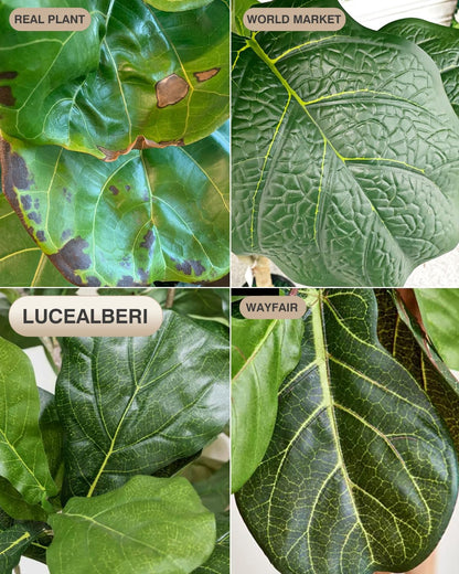 Artificial Fiddle Leaf Fig Tree 6FT - Large Fake Trees with White Planter, Tall Faux Ficus Lyrata Tree Floor Plants for Indoor Home Decor Office Living Room Housewarming Gift, 1Pack