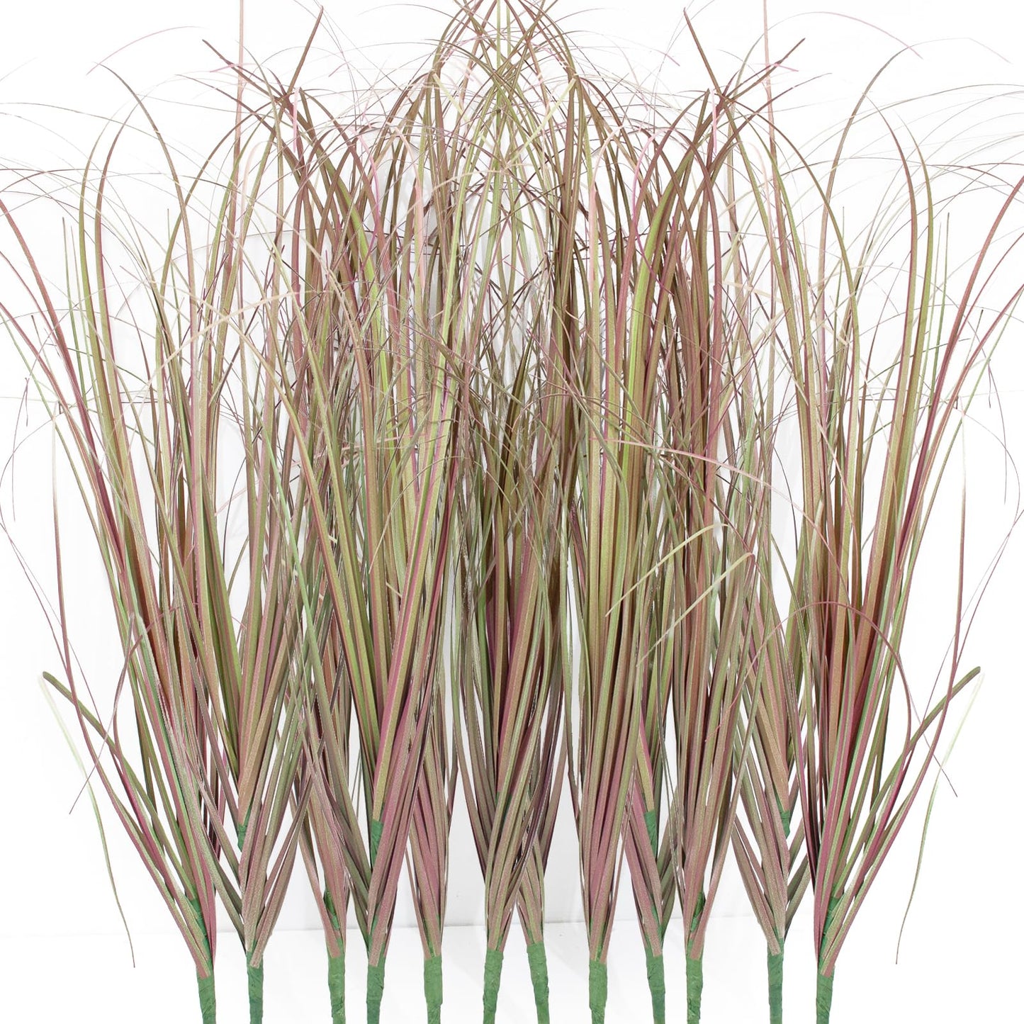 12Pcs Artificial Grass Plants, Faux Shrubs Wheat Grass, Artificial Tall Grass Fake Plants for Outdoor Decor,Artificial Greenery Stems Weed for Room Indoor Home Decor（Green Red Tail）