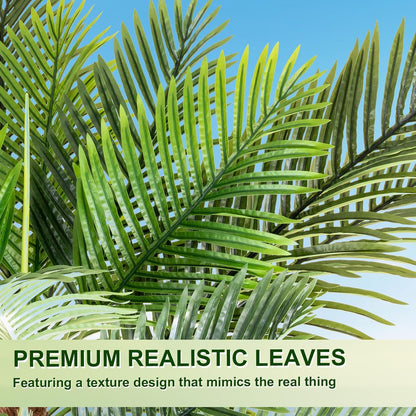 VIVATREES 7FT Artificial Palm Tree 2 Pack, Golden Cane Faux Palm for Indoor Outdoor Use, Fake Palm Tree for Home Office Living Room Patio Yard Decor
