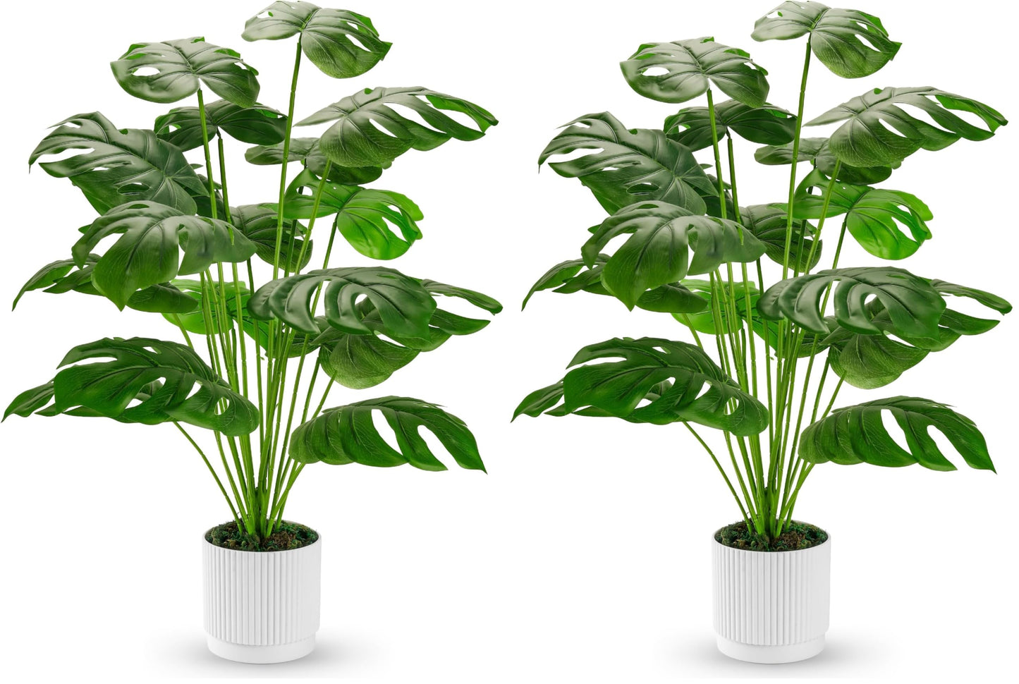Der Rose 28" Fake Plants Large Artificial Monstera Faux Potted Plants Indoor Tall for Outdoor Living Room House Floor Front Porch Tree Decor