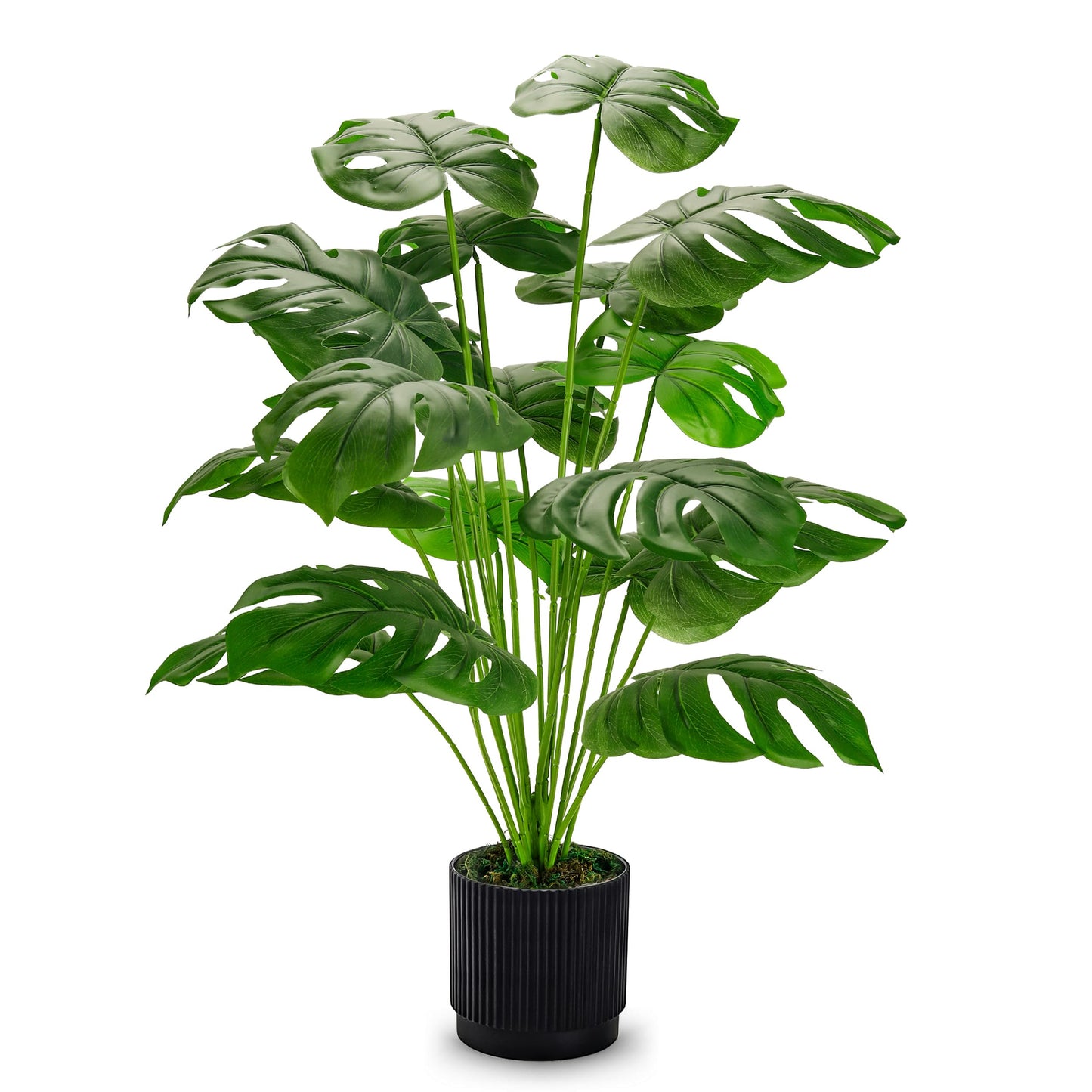 Der Rose 28" Fake Plants Large Artificial Monstera Faux Potted Plants Indoor Tall for Outdoor Living Room House Floor Front Porch Tree Decor