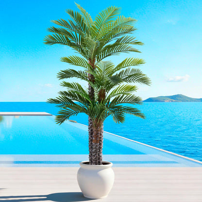FloraFairy 6FT Artificial Coconut Palm, Faux Coconut Silk Palm Tree, Tropical Fake Trees for Indoor Outdoor, Large Sago Palm Plant for Home Office Garden Patio Poolside, 1 Pack